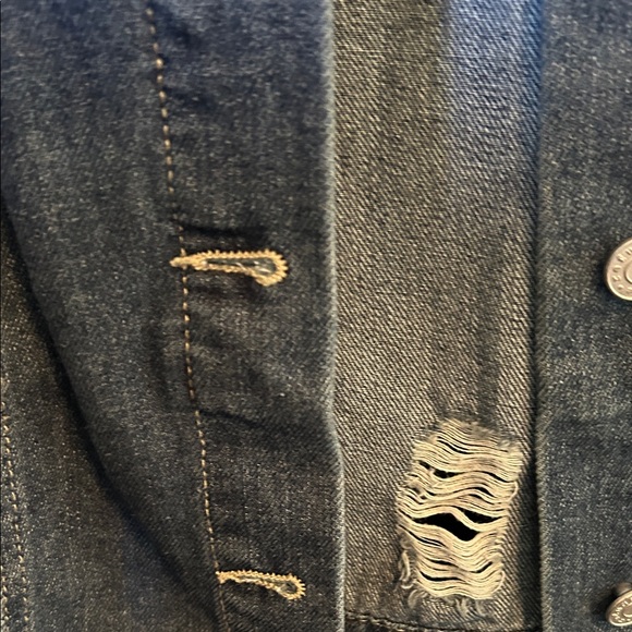 Refuge Distressed Blue Denim Jacket - Picture 7 of 11